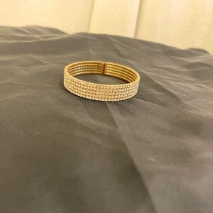 Diamond gold cuff bracelet